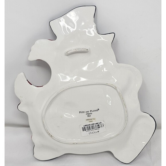 Fitz & Floyd Classics Hand Crafted Cheers Snowman Platter 10x8" - Picture 2 of 10